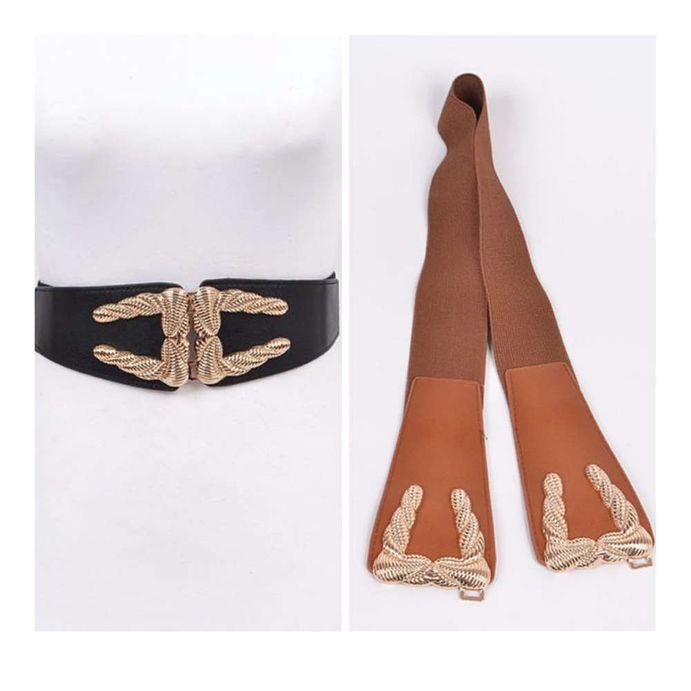 Bold Twist Belt (Black & Tan)